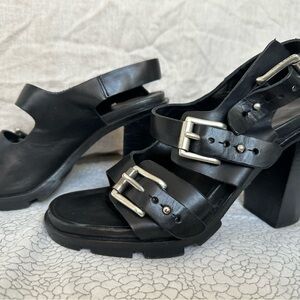 Rag & Bone Black Chunky Heel Sandals